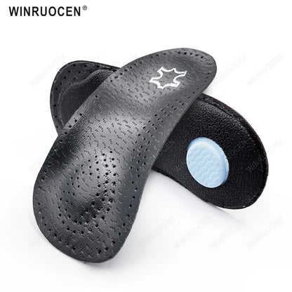 3/4 Leather Orthotic Arch Support Insoles