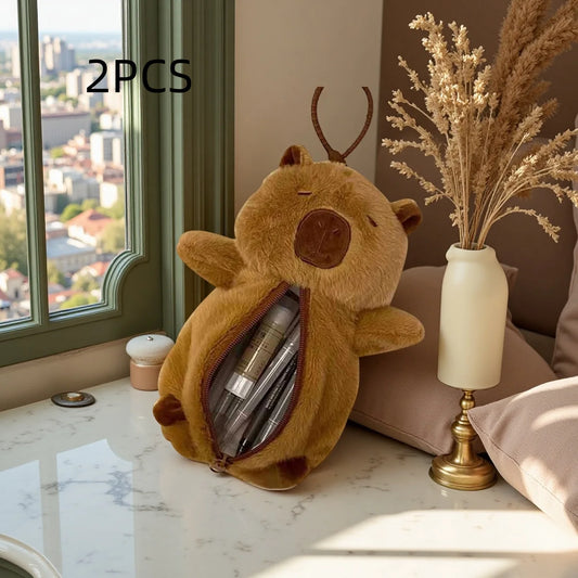Creative Plush Capybara Large Capacity Pencil Case