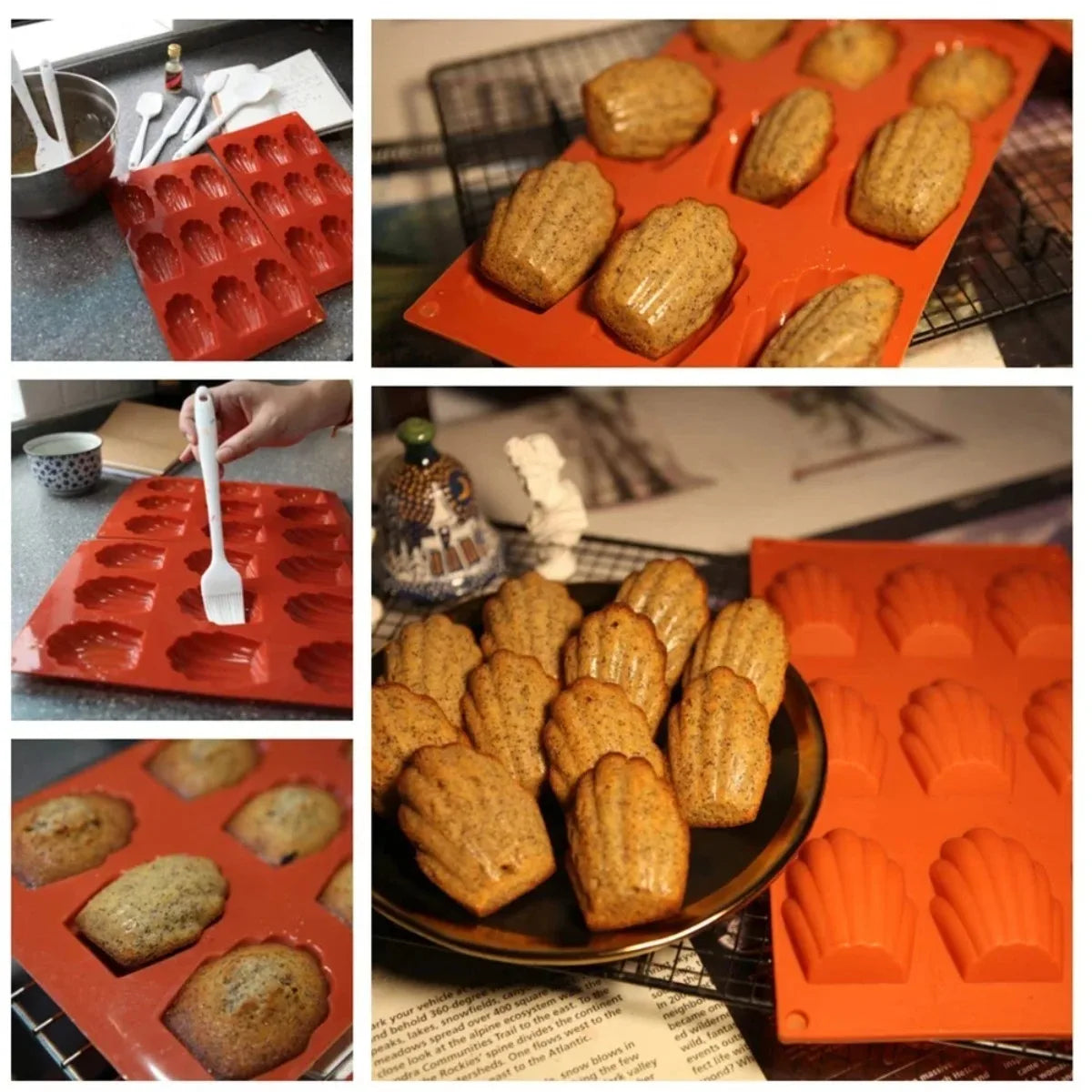 9-Cavity Silicone Madeleine Baking Mould Set