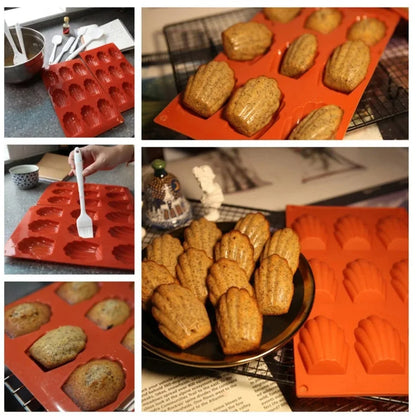 9-Cavity Silicone Madeleine Baking Mould Set