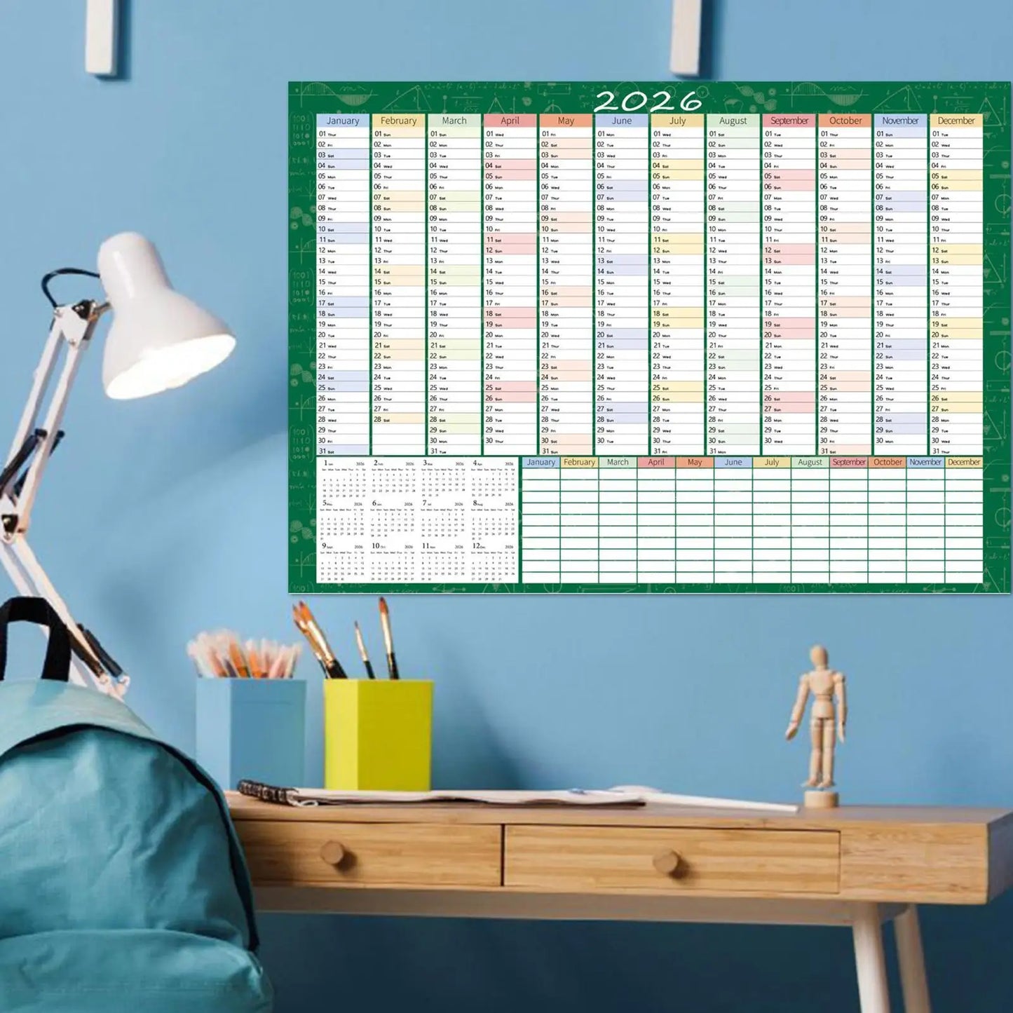 Large Writable Annual Planning Calendar Poster
