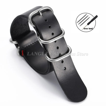 Vintage Genuine Leather Watch Strap 18mm 20mm 22mm