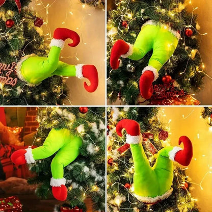 Plush Santa & Elf Legs Christmas Decoration