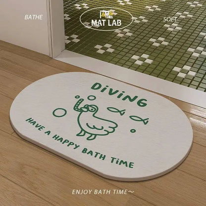 Cute Duck Diatomite Non-Slip Floor Mat
