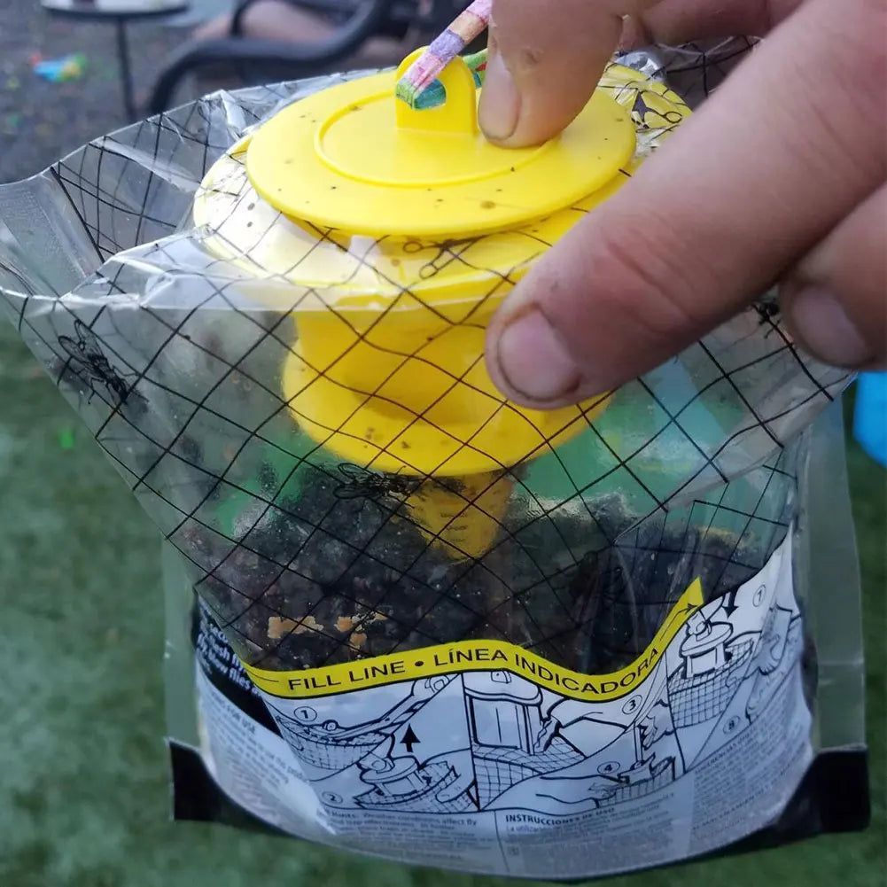 Disposable Hanging Fly Trap Bag with Water-Soluble Bait for Outdoor Use