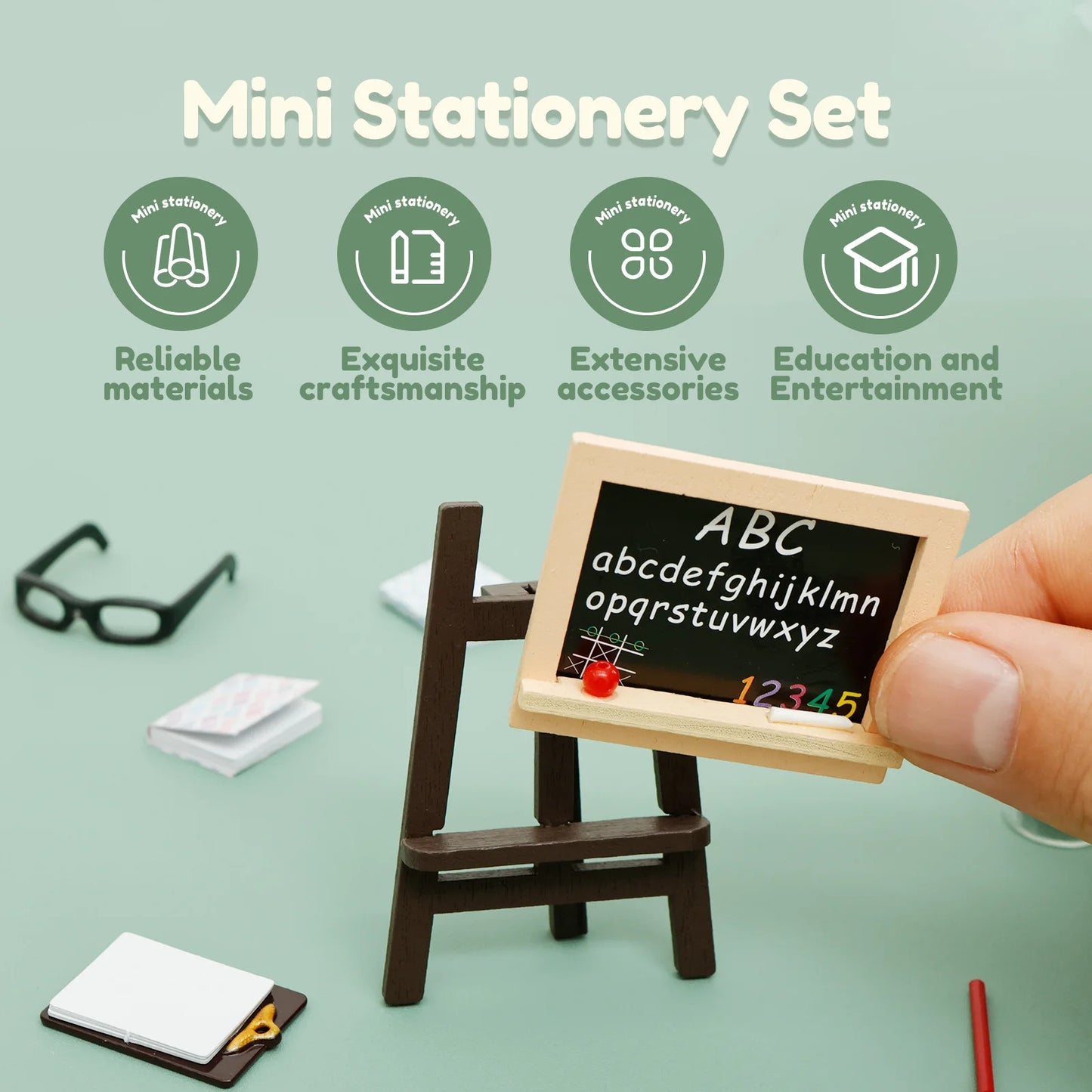 Mini Dollhouse School Supplies Set