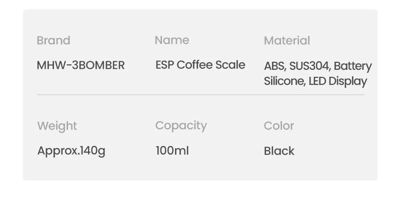 USB Rechargeable Coffee Scale with Stainless Steel Cup