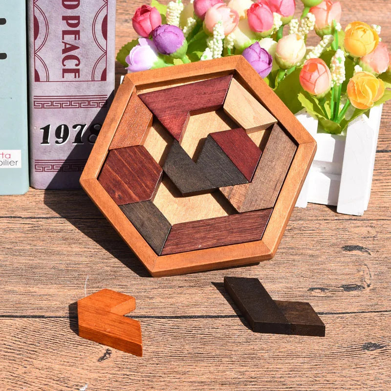 Wooden Geometric Shape Puzzle Board