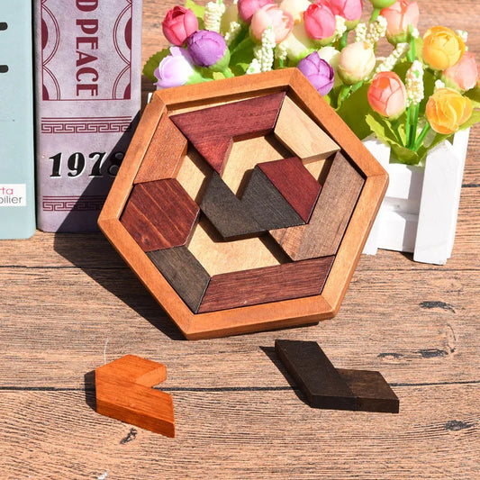 Wooden Geometric Shape Puzzle Board