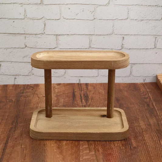2-Tier Wooden Desktop Storage Shelf Organizer