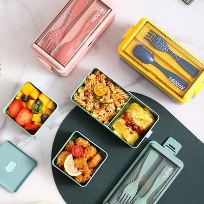 Portable Leak-Proof Lunch Box with Spoon & Fork