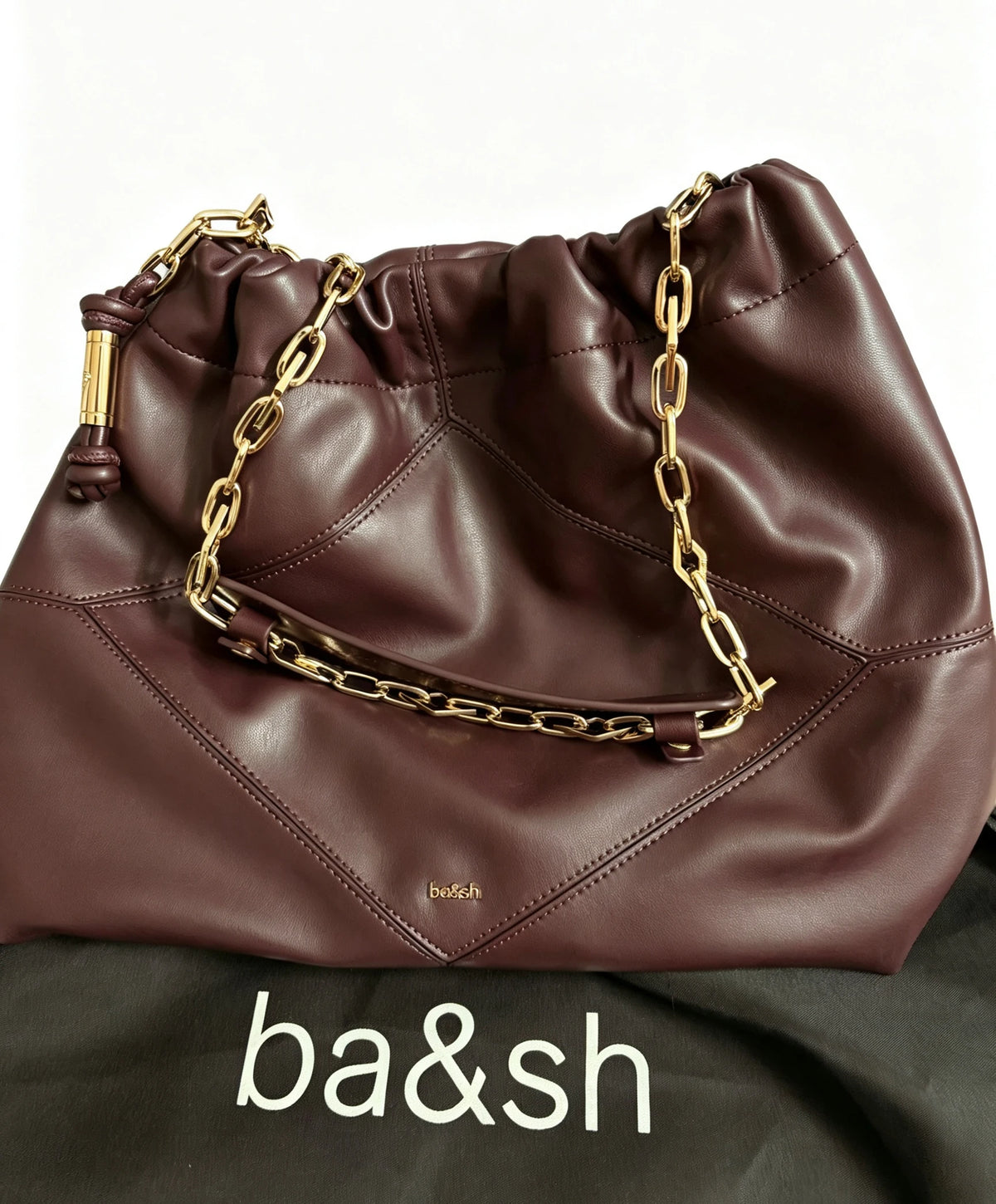 Faux Leather Bucket Shoulder Bag