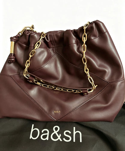 Faux Leather Bucket Shoulder Bag