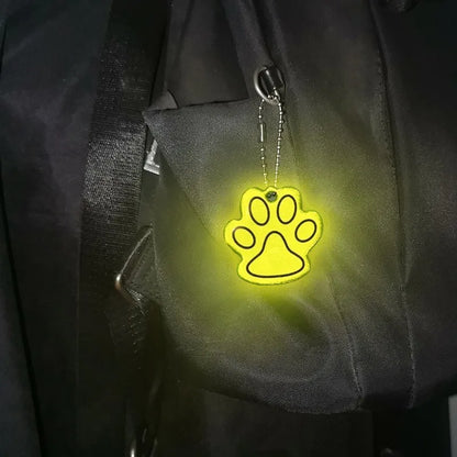 Double-Sided Reflective Paw Charm for Keys, Bags & Pet Accessories