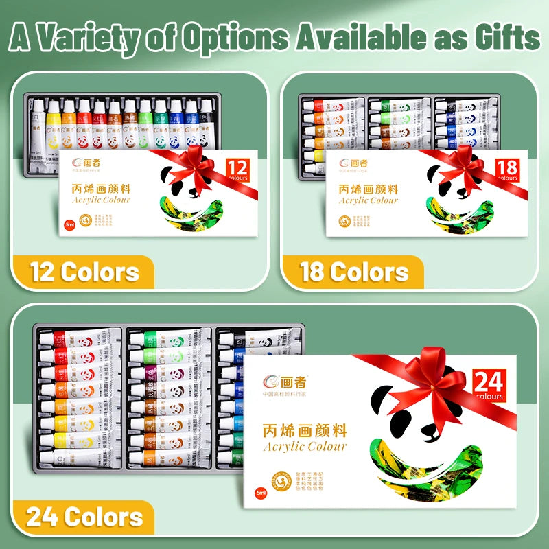 12/18/24-Color Acrylic Paint Set – 5ml Tubes