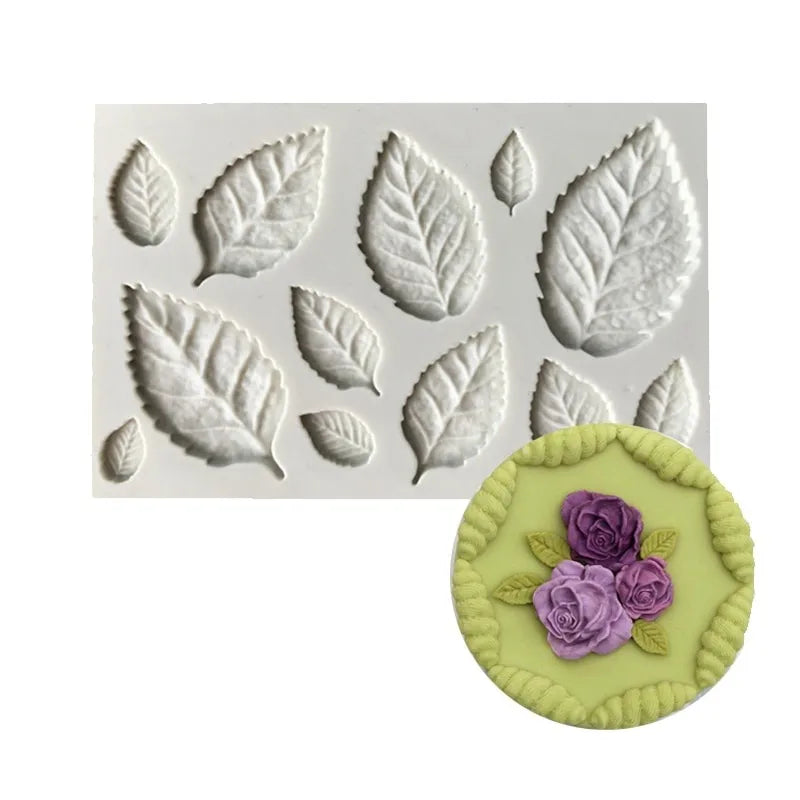 3D Rose Leaf Silicone Fondant & Chocolate Mold
