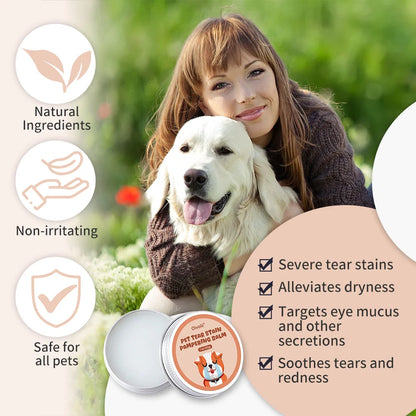 Pet Tear Stain Remover Balm with Applicator Brush