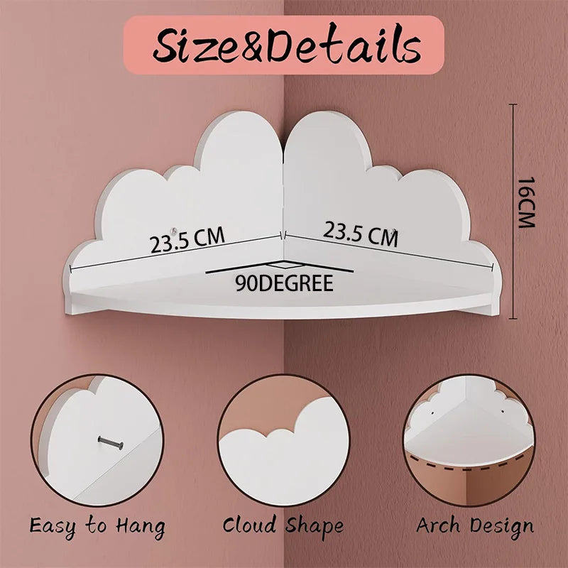 Cloud-Shaped Floating Wall Shelf