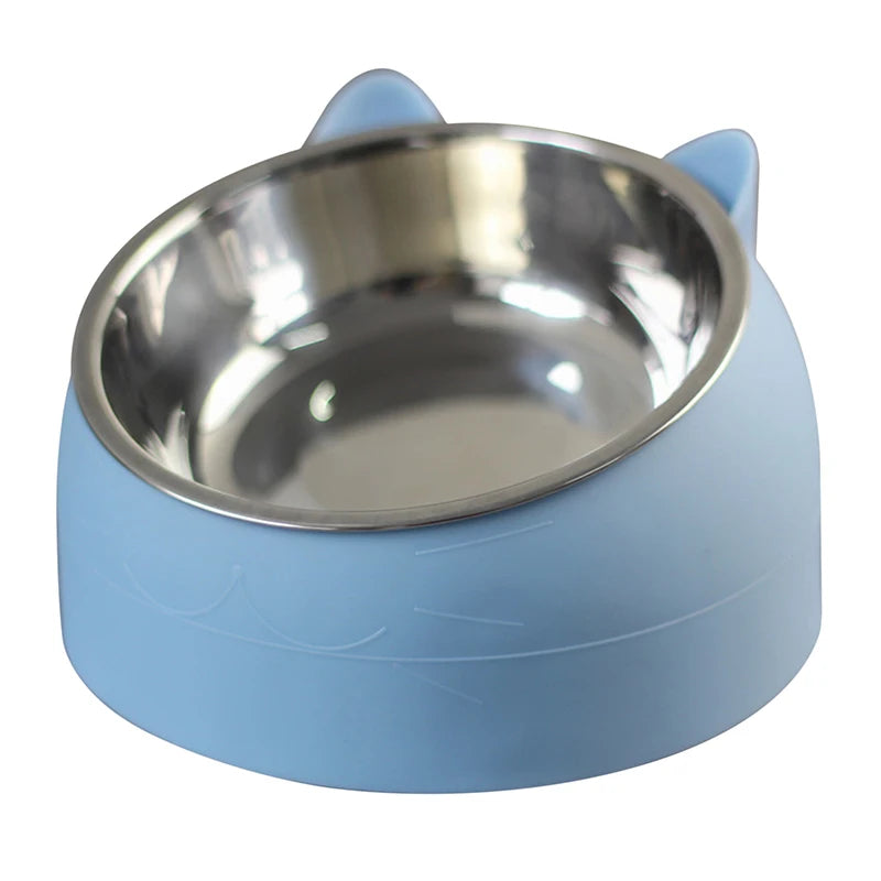 15° Tilted Stainless Steel Pet Feeding Bowl
