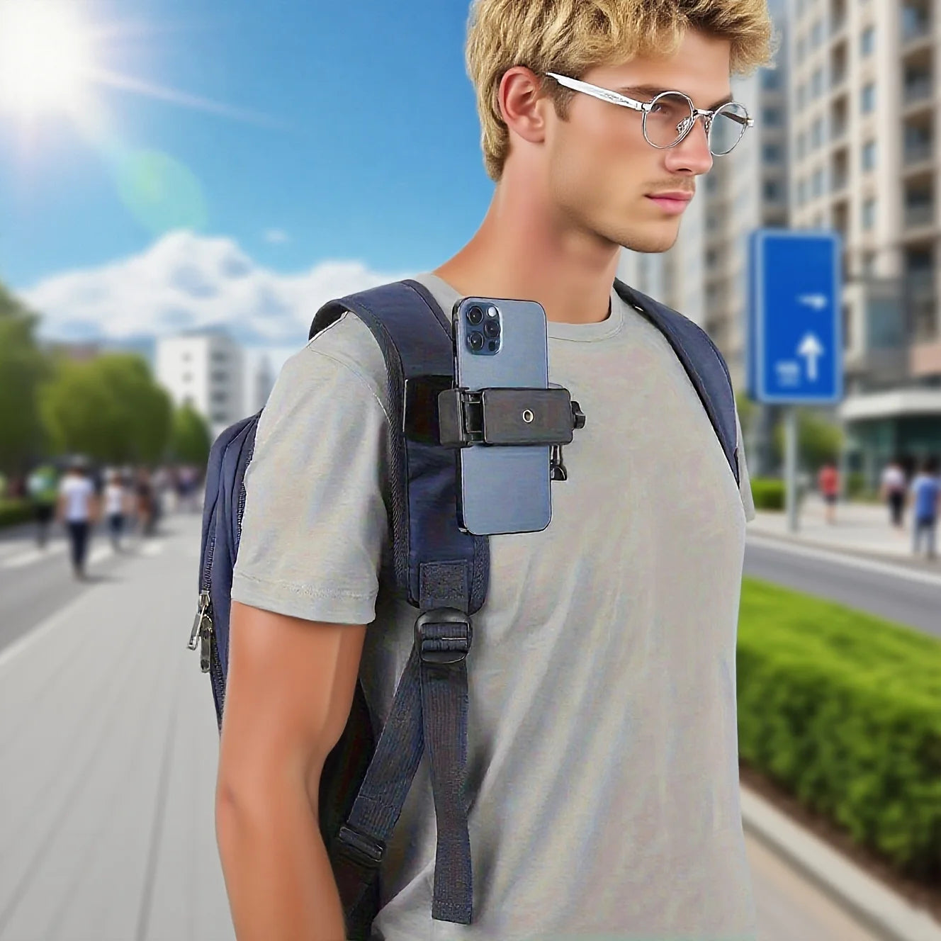 Backpack Strap Phone Holder