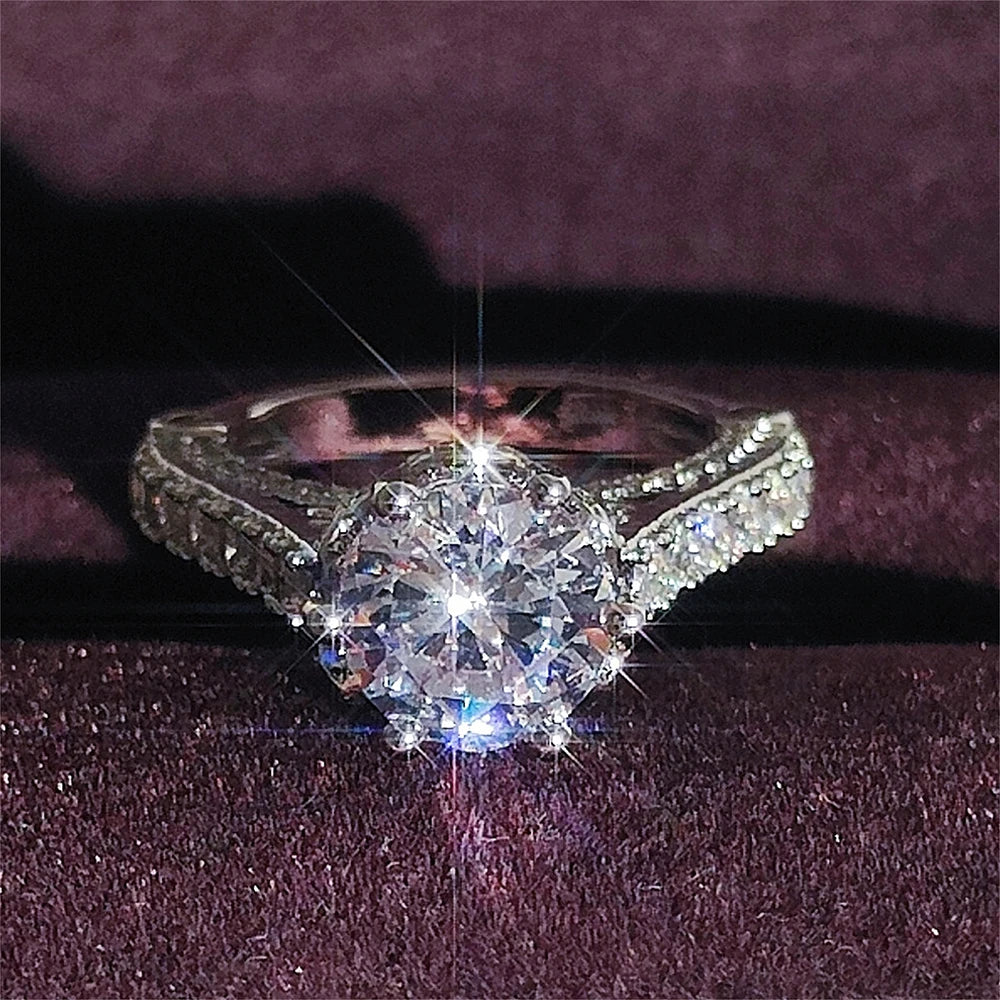 Silver-Plated Cubic Zirconia Ring