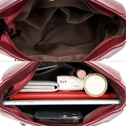 Casual Floral Embossed Leather Crossbody Shoulder Bag