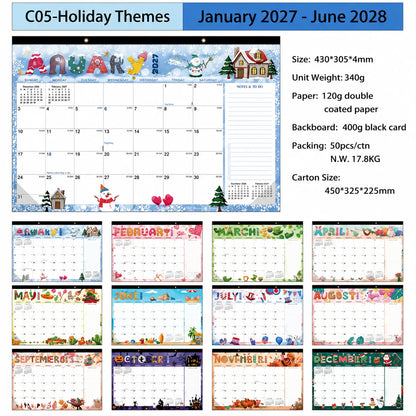 2027 Large Wall Calendar Planner – 18 Month Monthly Organizer