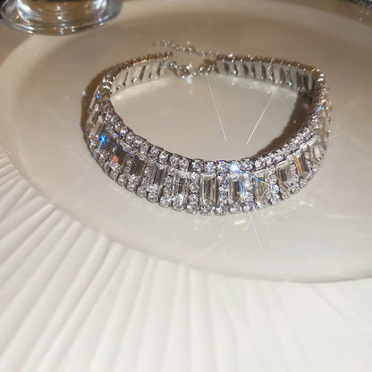 Geometric Crystal Rhinestone Choker Necklace