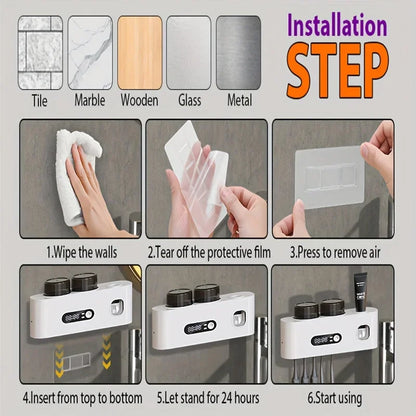 Smart Toothbrush Holder & Toothpaste Dispenser Station