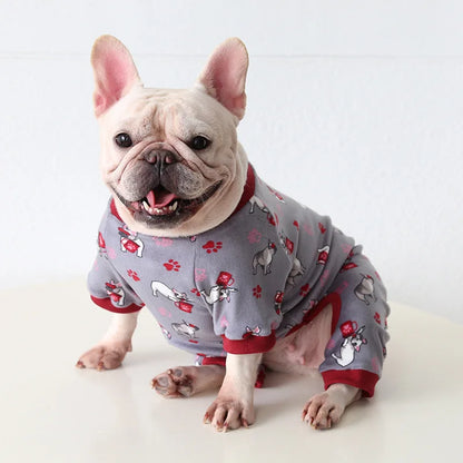 Cartoon Print Fleece Dog Jumpsuit