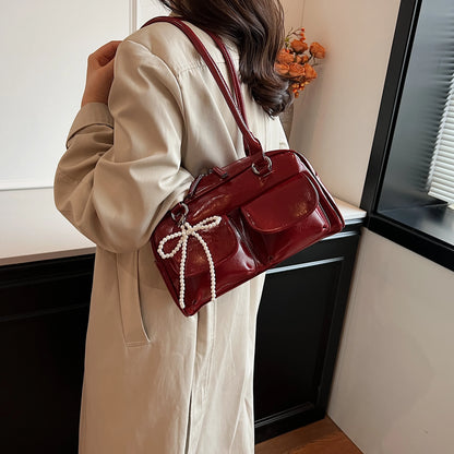Bow Accent Shoulder Handbag