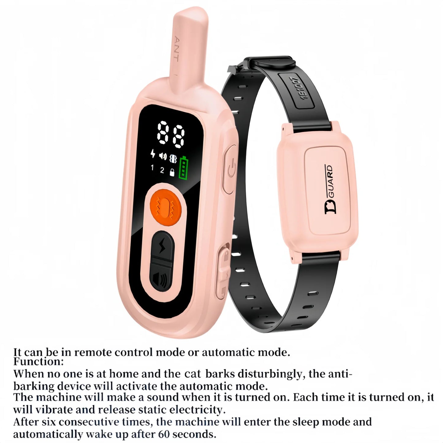 Rechargeable Cat Behavior Training Collar with Remote Control