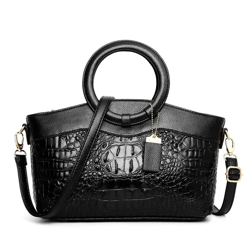 Women’s Crocodile-Embossed Tote & Shoulder Bag