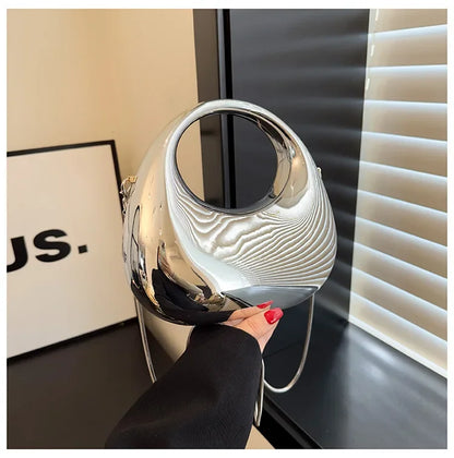 Acrylic Half-Moon Evening Clutch Bag