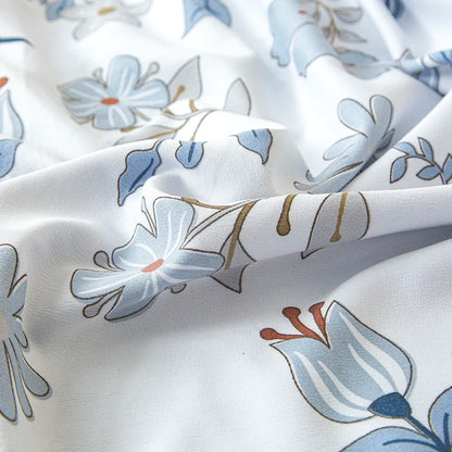 Flower Printed Washed Cotton Duvet Cover
