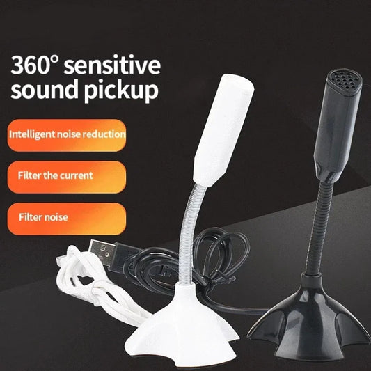 USB Condenser Microphone with Adjustable Stand for PC