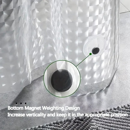 Clear Waterproof PEVA Shower Curtain Liner with Weighted Magnets