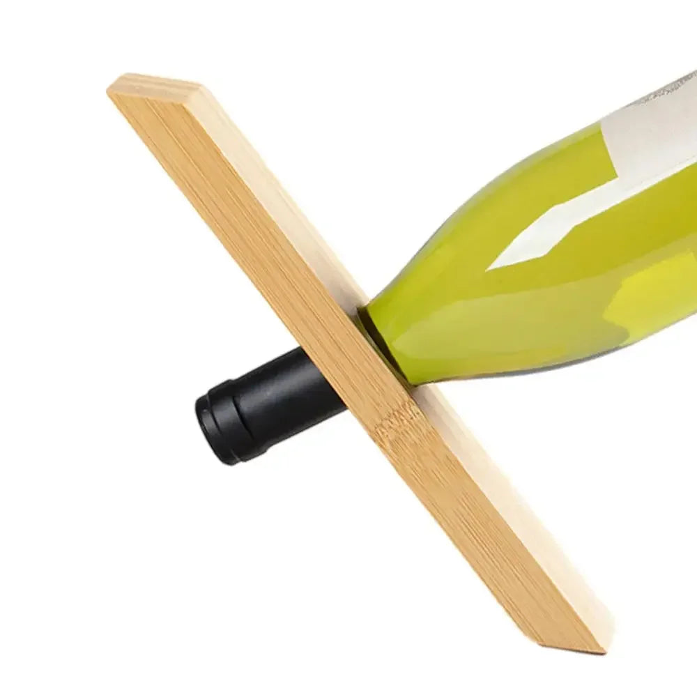 Floating Wooden Wine Bottle Display Stand