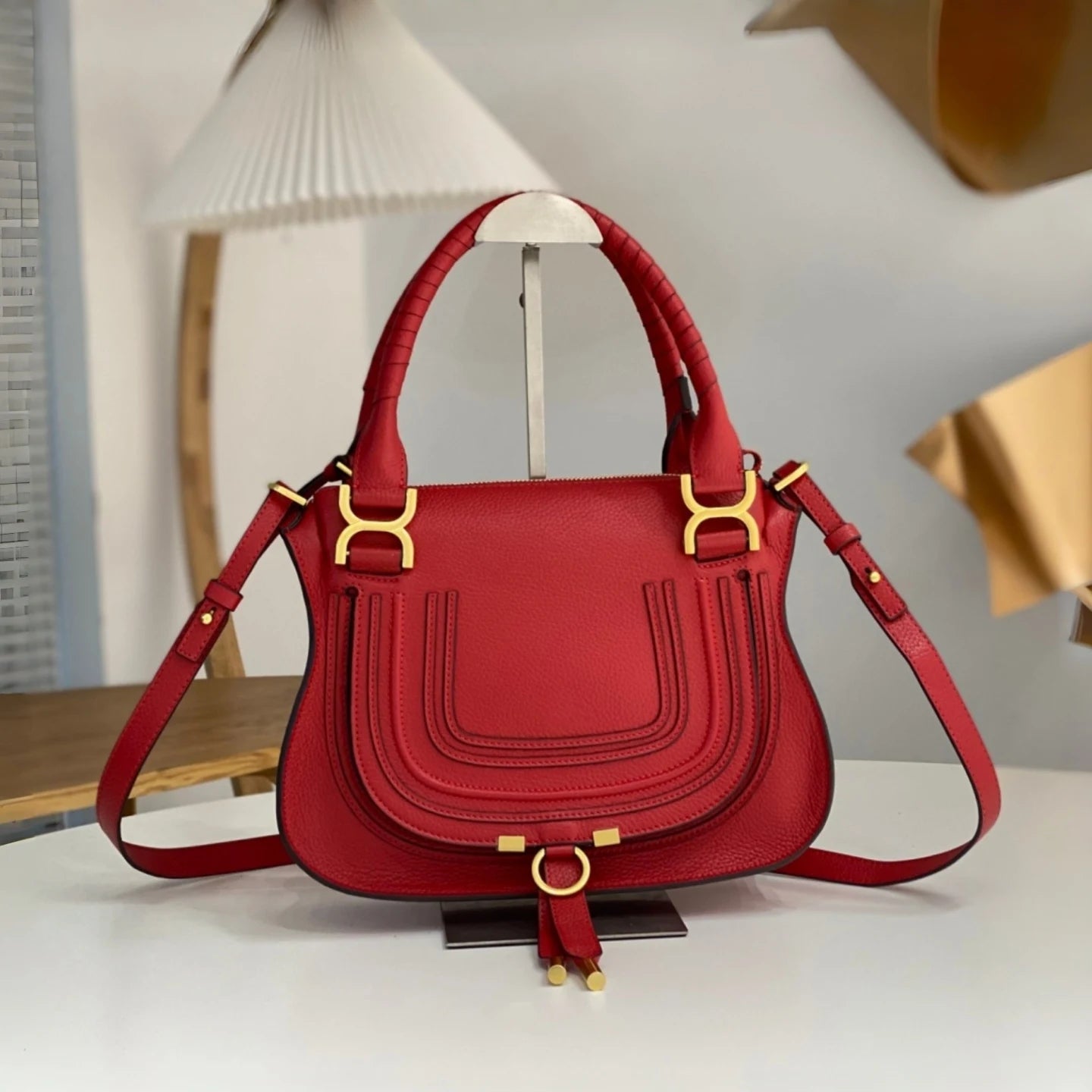 Vintage Genuine Leather Saddle Crossbody Bag for Women