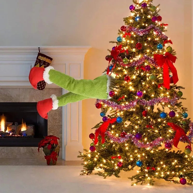 Plush Santa & Elf Legs Christmas Decoration