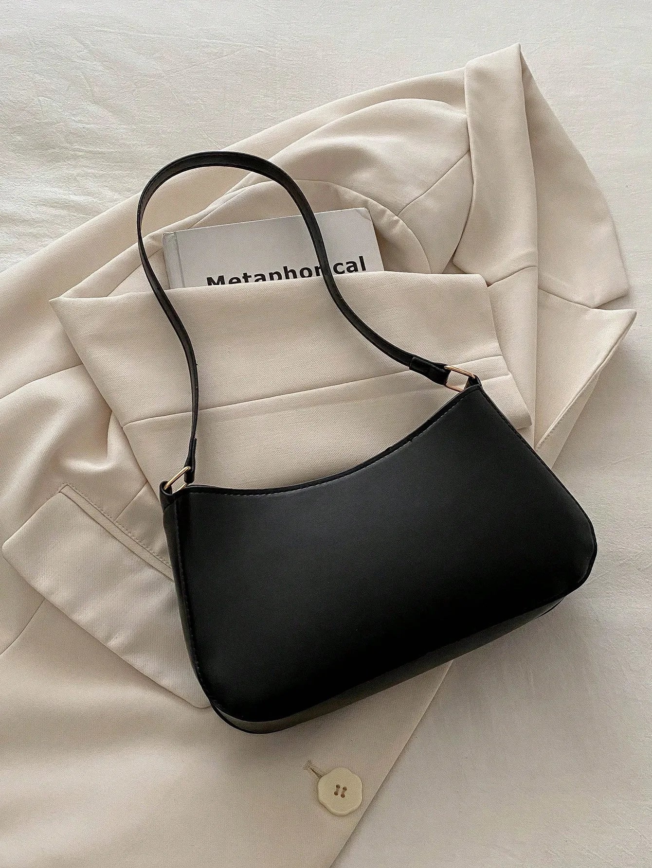 Women’s Bow Accent PU Leather Shoulder Bag