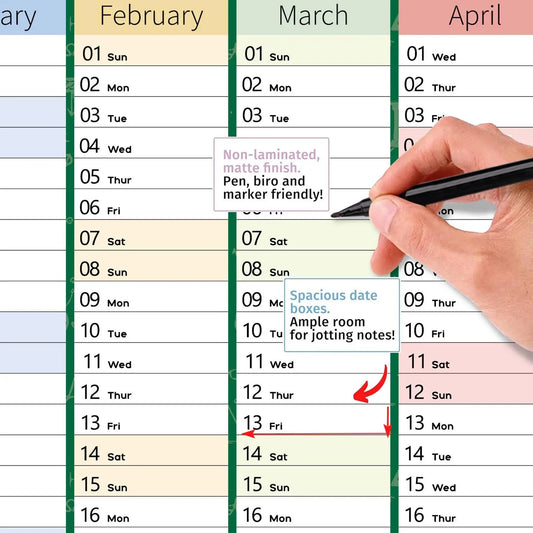 Large Writable Annual Planning Calendar Poster
