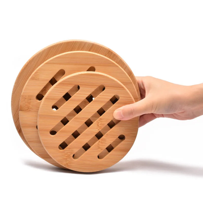 Round Bamboo Heat Insulation Pad