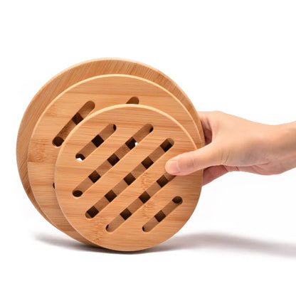 Round Bamboo Heat Insulation Pad