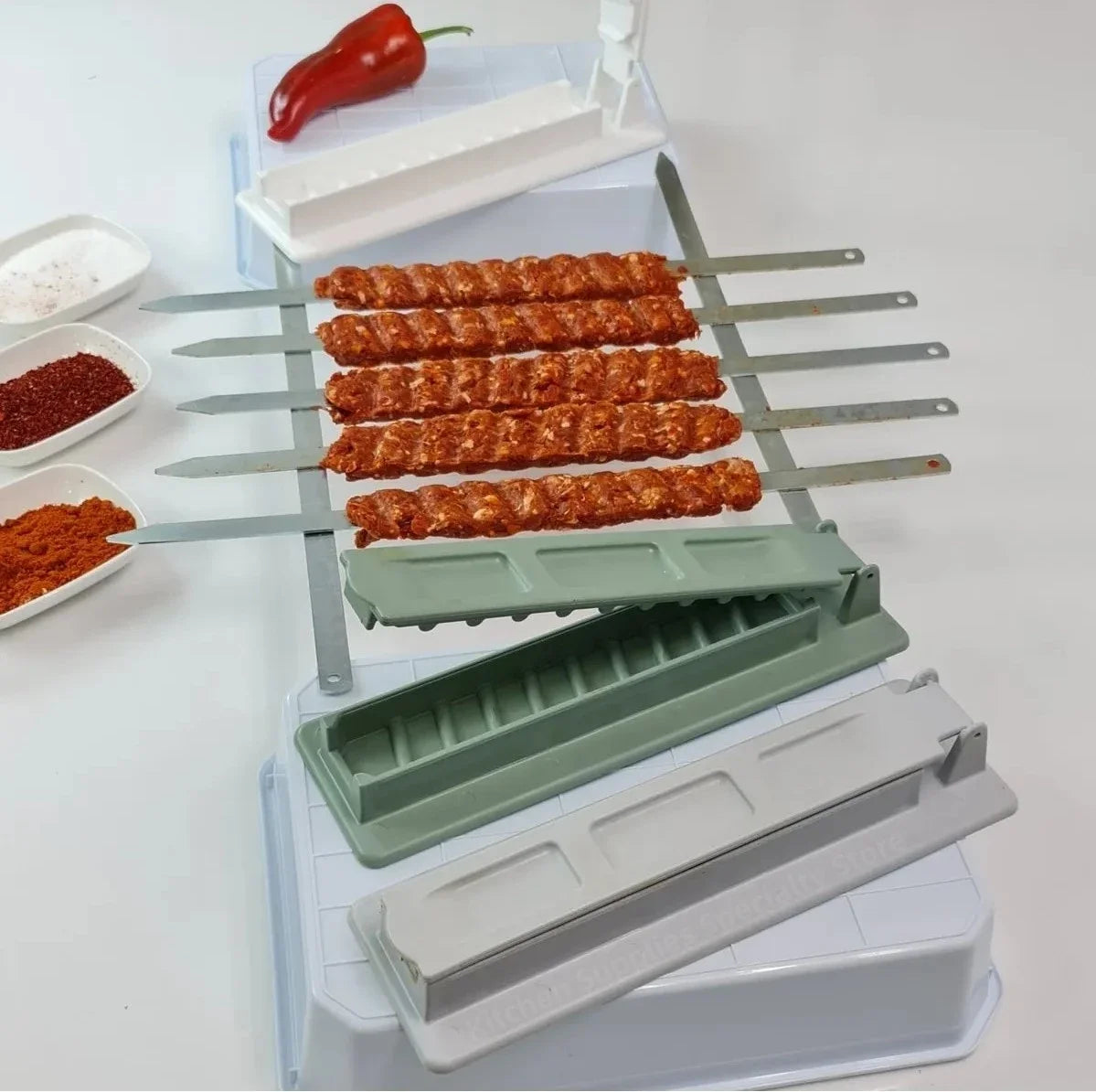 Single Row Kebab Maker BBQ Skewer Press Tool