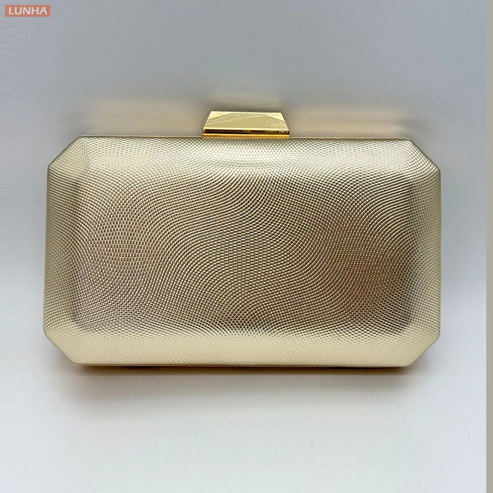 Vintage Metallic Box Clutch Bag