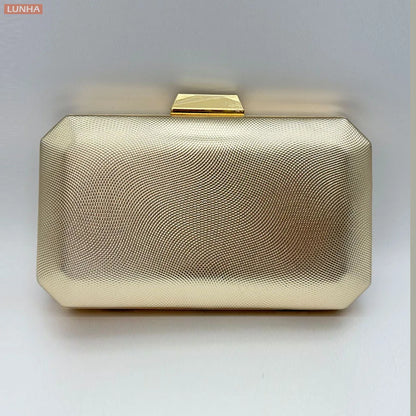 Vintage Metallic Box Clutch Bag