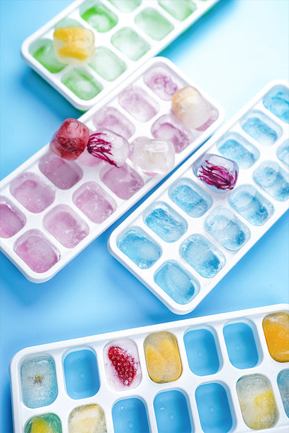 14-Grid Silicone Ice Cube Tray with Lid