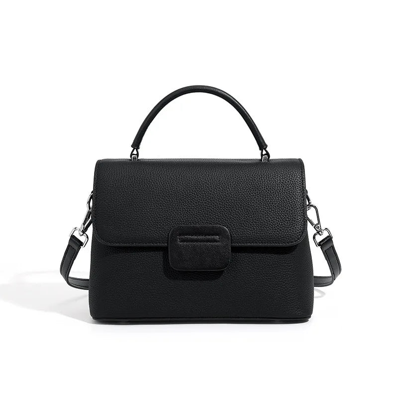 Zency Genuine Cowhide Leather Crossbody Bag