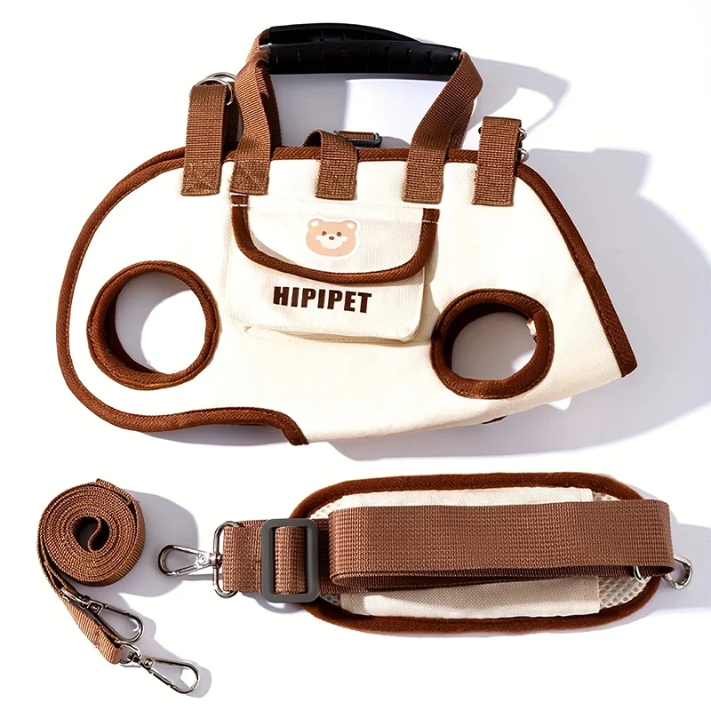 Portable Pet Carrier Shoulder Bag with Safety Harness
